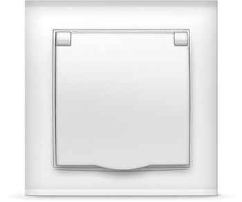 UNIVersal "Бриллиант" розетка Бел с/з с крышкой 7947649