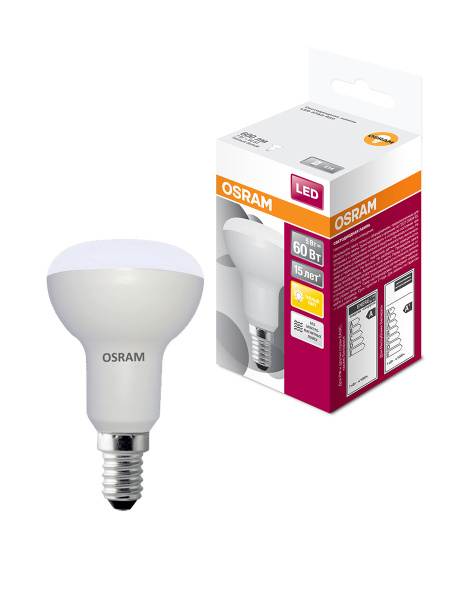 Купить Osram Светодиодная лампа направленного света LED STAR R50 7W (замена 60Вт), теплый белый свет, E14 4058075282544