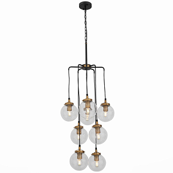 ST LUCE SL234.443.08 Люстра подвесная  Черный, Золото/Прозрачный E27 8*40W