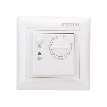 Терморегулятор механический RX-308B (белый) (совместим с Legrand серии Valena) Rexant 51-0562