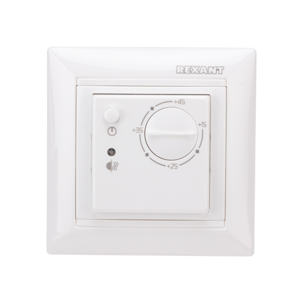 Терморегулятор механический RX-308B (белый) (совместим с Legrand серии Valena) Rexant 51-0562