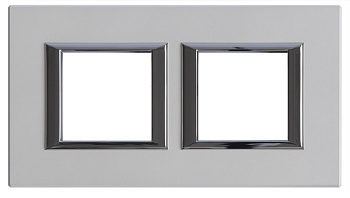 BT Axolute Жемчужное Серебро Рамка 2+2 мод прямоугольная горизонтальная HA4802M2HSAN