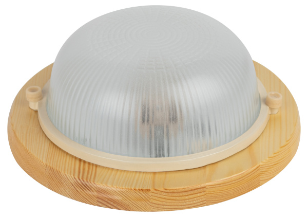 ЭРА НБО 03-60-011 Светильник Кантри дерево/стекло IP54 E27 max 60Вт D220 круглый орех