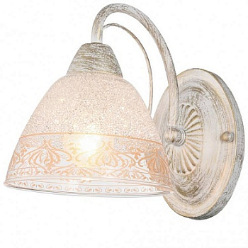 VELANTE 352-001-01 Бра Белый, Золото/Прозрачный с рисунком E14 1*60W