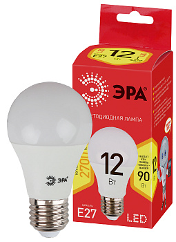 ЭРА ECO LED A60-12W-827-E27 (диод, груша, 12Вт, тепл, E27)
