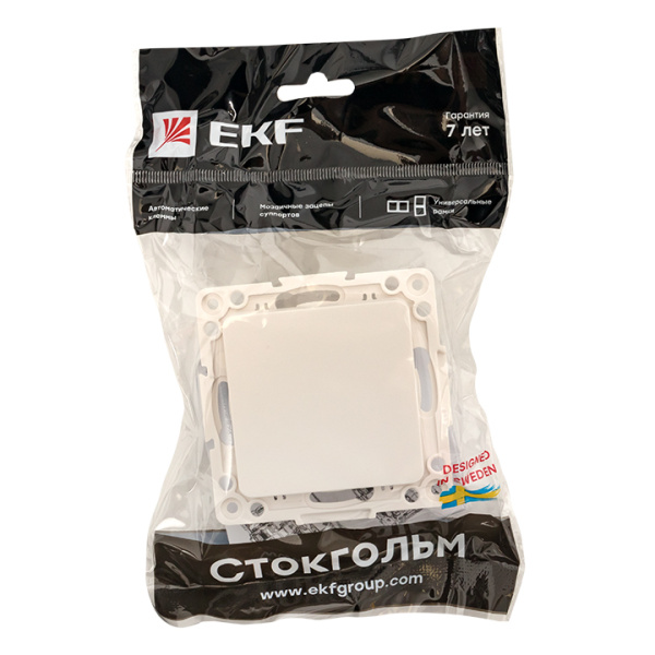 Купить EKF PROxima Стокгольм Белый Выключатель 1-кл, 10А, винт.клеммы