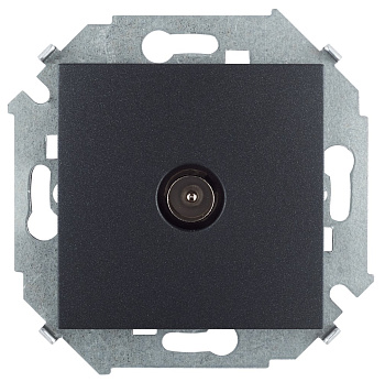 Simon 15 Графит Розетка TV одиночная, винт. зажим 1591475-038