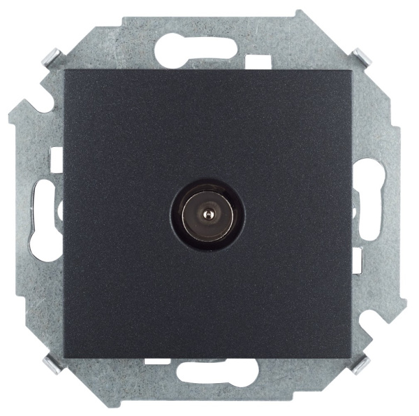 Simon 15 Графит Розетка TV одиночная, винт. зажим 1591475-038