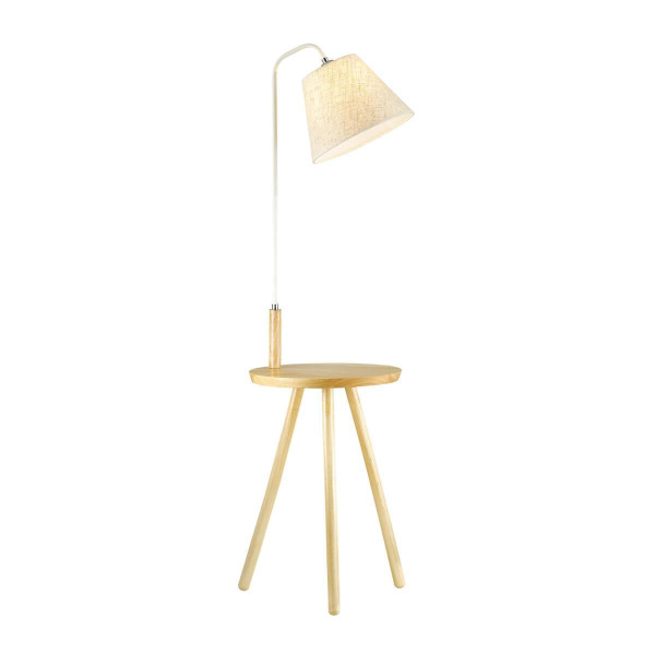 Odeon Light 4667/1F ODL20 433 светлое дерево/рогожка Торшер со столиком E27 1*60W 220V