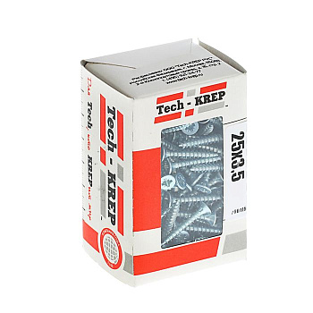 Tech-Krep Саморезы универсальные  25х3,5 мм (200 шт)  оцинкованные - коробка с ок. Tech-Kr 102170