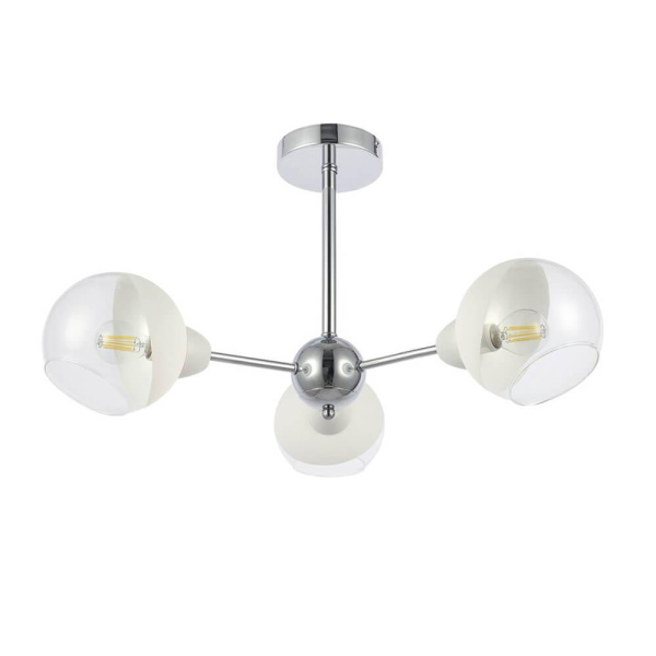 Купить Evoluce SLE102702-03 Светильник потолочный Хром/Прозрачный, Матовый никель E14 3*40W