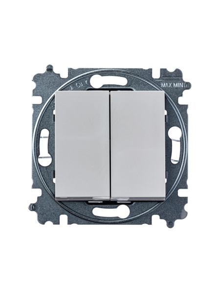 Купить ABB EPJ Levit серый / белый Выключатель 2-клавишный 2CHH590545A6016