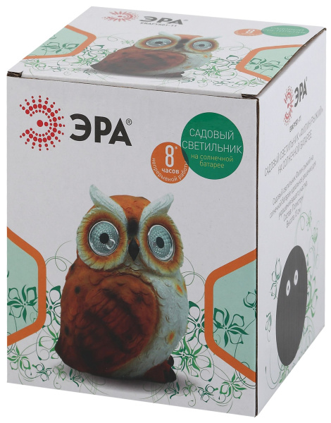 Купить ЭРА ERAFYS01-11  Садовый светильник Филин рыжий на солнечной батарее, полистоун, 13 см