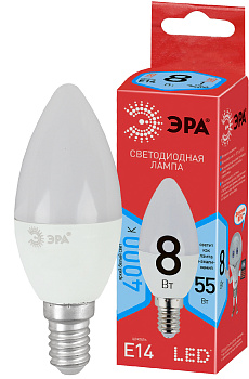 ЭРА ECO LED B35-8W-840-E14 (диод, свеча, 8Вт, нейтр, E14)