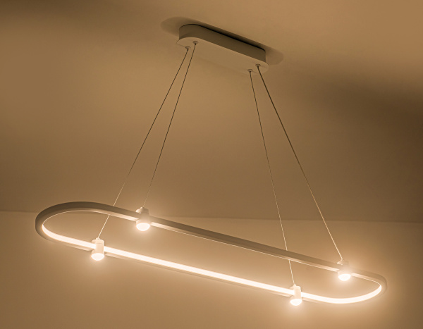 Купить Ambrella Светильник подвесной светодиодный FL5588/1+4 WH белый 30W 3000K/4200K/6400K 1000*200*1300 (без ПДУ)