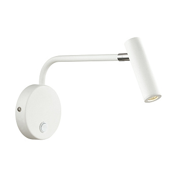 Favourite Murum Светильник настенный белый металл, элементы в хроме, с выключателем 1*LED*3W, 3000K 1961-1W