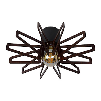 Lucide ZIDANE Светильник потолочный 77184/45/30 E27/15W Black/Dark wood