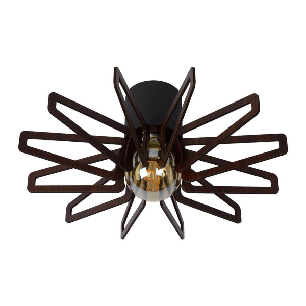 Lucide ZIDANE Светильник потолочный 77184/45/30 E27/15W Black/Dark wood