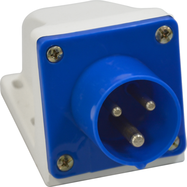 КЭАЗ Вилка для монтажа на поверхность 513-16А-6h-220AC-2P+PE-IP44