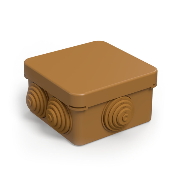 Промрукав Коробка распределительная 40-0200-8001 для о/п безгалогенная (HF) бук 70х70х40 (132шт/кор)