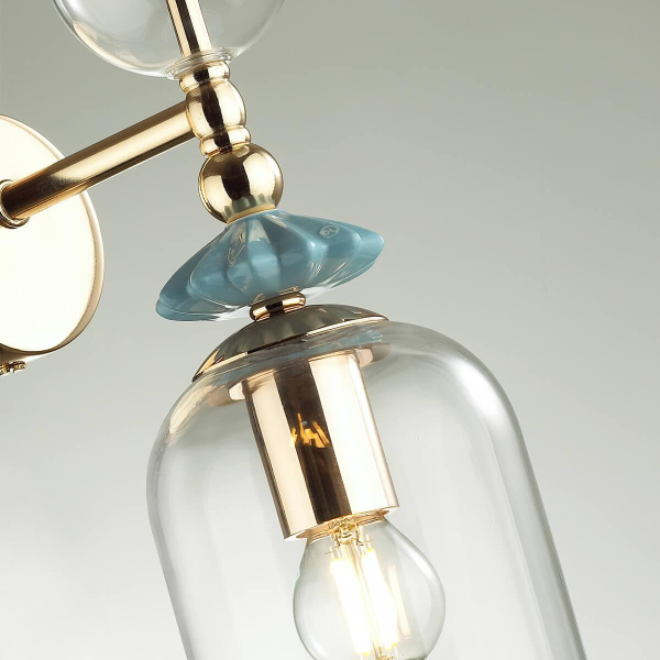 Купить Odeon Light 4855/1WA CLASSIC ODL_EX21 золото/раноцветн./керамика/стекло Бра E14 1*40W BIZET