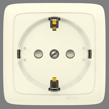 Hegel Альфа наруж Слоновая кость РА16-173-01 Розетка с/з, с изол. пластиной