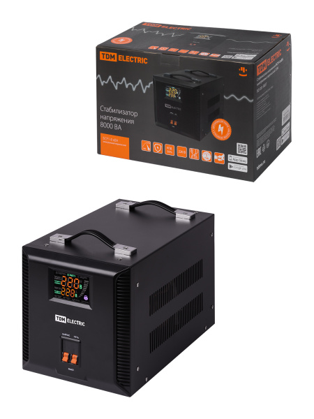 TDM Стабилизатор напряжения БСР1-8,0 кВА электронный переносной SQ1201-0037