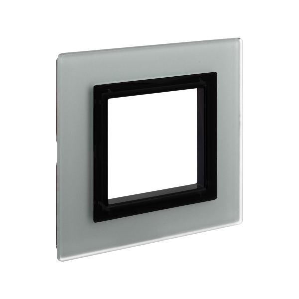 Купить DKC Рамка из натурального стекла, ,"Avanti", светло-серая, 1 пост (2 мод.)