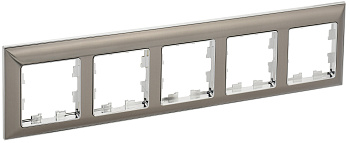 IEK BRITE Рамка 5-мест. РУ-5-Бр хром/никель