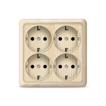 UNIVersal "Олимп" Розетка "Сосна"4-ая с/з квадрат 1177