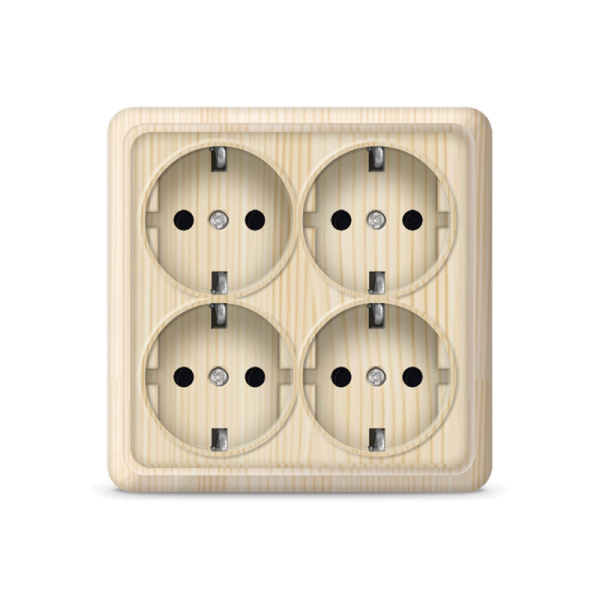 UNIVersal "Олимп" Розетка "Сосна"4-ая с/з квадрат 1177