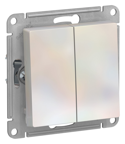 Купить Systeme Electric AtlasDesign Жемчуг Переключатель 2-клавишный сх.6, 10АХ, механизм