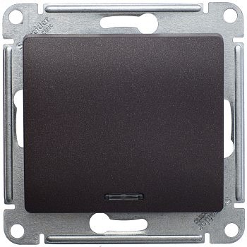 Systeme Electric Glossa Шоколад Мех Переключатель 1-клавишный с подсветкой сх.6а, 10АХ