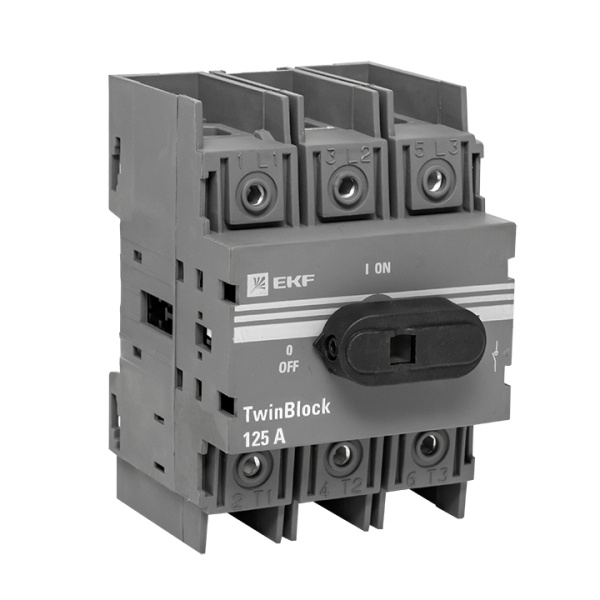 EKF TwinBlock Рубильник 125A 3P c рукояткой управления для прямой установки
