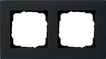 Gira E2 Черный Рамка двойная 2-постовая (заподлицо) 0212095
