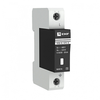 EKF PROxima Ограничитель импульсных напряжений ОПВ-B/1P In 30кА 400В с сигн.