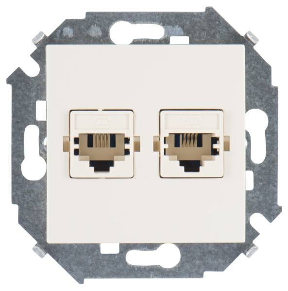 Simon 15 Бежевая Розетка ТЛФ 2-ая RJ11, винт.зажим 1591589-031