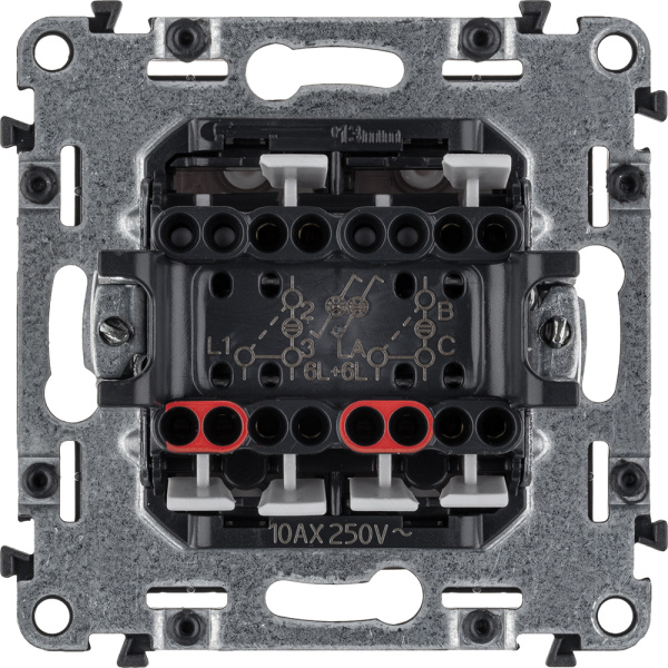 Купить Legrand Valena ALLURE DIY Бел Переключатель 2-клавишный с подсветкой 10А 250В 752709