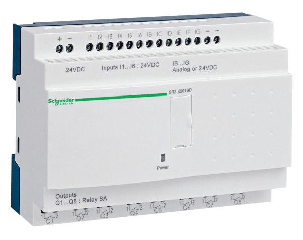 Купить SE Zelio Logic Интеллектуальное реле эконом. 20 I/O 24V DC SR2E201BD