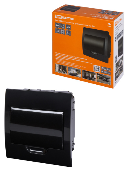 TDM Бокс ЩРВ-П-8 модулей встраиваемый пластик IP41, Антрацит SQ0902-1002