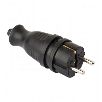 EKF PROxima Вилка прямая каучуковая 230В 2P+PE 16A IP44 PRO