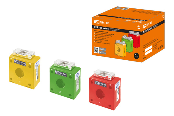 TDM Трансформатор тока измерительный ТТН  30T/100/5-5VA/0,5-Р (3 шт., color) SQ1101-1209