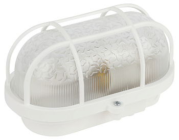 ЭРА Светильник НБП 01-60-002 с решеткой Евро пластик/стекло IP53 E27 max 60Вт 184х115х90 овал белый