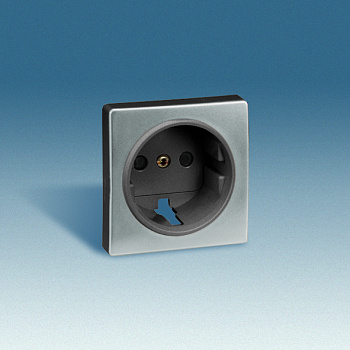 Simon 82 Алюминий Накладка розетки 1-ая с/з 82041-33