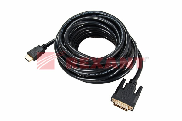 Купить Шнур HDMI - DVI-D gold 7М с фильтрами Rexant 17-6307