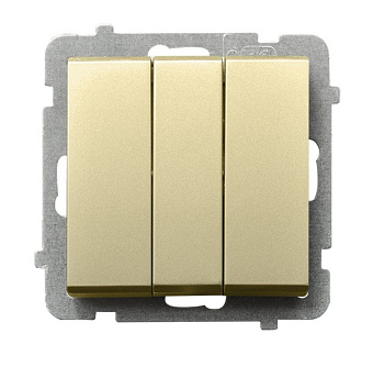 Ospel Sonata Шампанский золотой Выключатель 3-клавишный , без рамки ŁP-13R/m/39