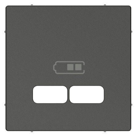 SE Merten SM Антрацит Накладка центральная для USB механизма 2,1А MTN4367-0414