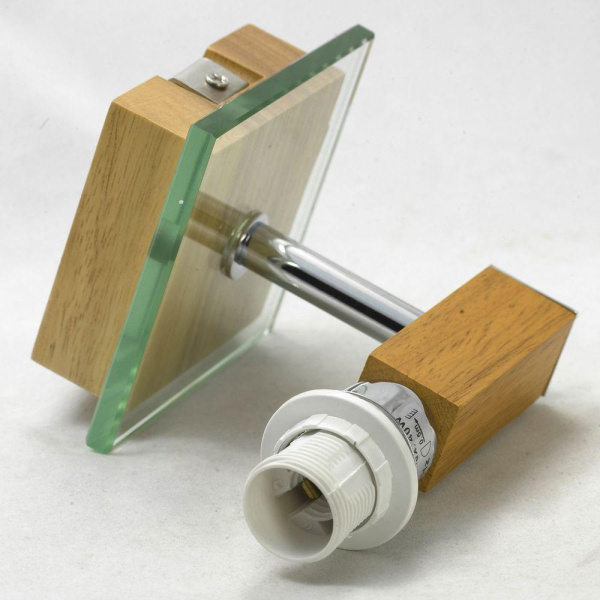 Купить Lussole Бра Montone металл/ дерево/ стекло/ ткань белый 1*Е14 GRLSF-2501-01