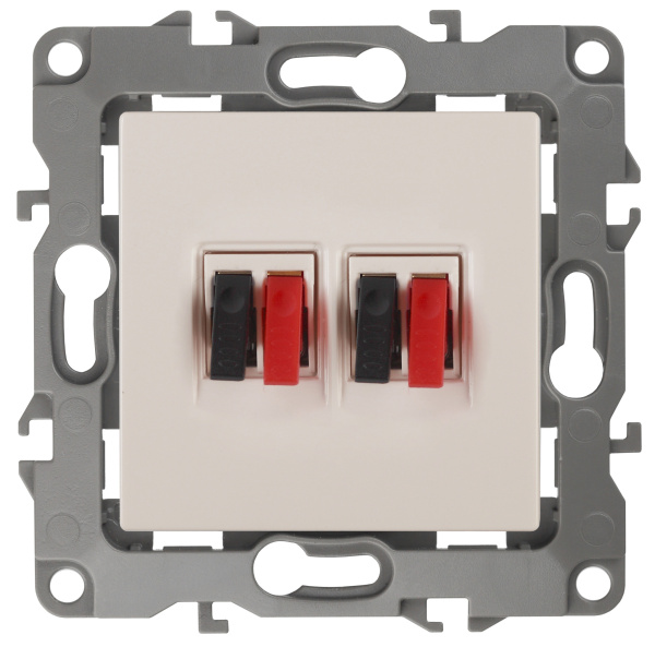 ЭРА 12-3112-02 Слоновая кость Розетка аудио двойная, IP20, 12