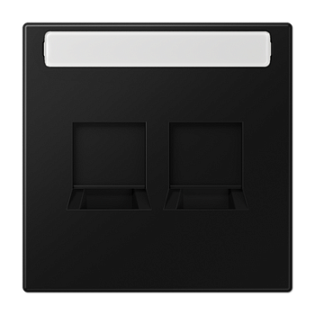 JUNG LS 990 Черный матовый Плата для двух модулей с полем для надписи, фиксация защёлкиванием LS1969-25NAWESWM